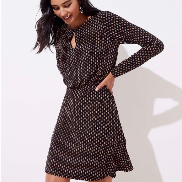 LOFT Dresses & Skirts - Bloom Keyhole Flounce Dress LOFT Dresses & Skirts - Bloom Keyhole Flounce Dress